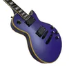 Migliore chitarra elettrica personalizzata, hardware nero, colore viola in raso, tastiera in mogano, spedizione gratuita