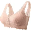 Beha's Damesvest Ritssluiting aan de voorkant Push-up bh Volledige cup Sexy kant voor dames Bralette-top Grote maten Naadloze draadloze verzamelbeha 231031