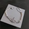 Designer Charm Bracelets Letter Vivian Chokers Luxury Women Fashion Jewelry Metal Pearl Bracelet cjeweler Westwood 843457