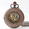 Pocket Watches High Quality Retro Bronze Hollowed Wheel Mechanical Watch With Chain Luxury Men's Wholesale