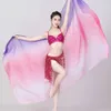 Belly Dance Scarf Chiffon Veil Silk Gradual Scarves Light Bellydancing Shawls Hand kastad scen Oriental Performance 220cm 250 cm