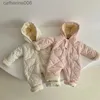 Monos de invierno para bebé, mamelucos con capucha, monos para niñas pequeñas, forro de piel, traje cálido L231101