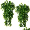 Decorative Flowers Wreaths Decorative Flowers Artificial Vine Eucalyptus Wall Hanging Simated Green Plants False Home Garden Wedding Dhapr