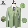 Herrenanzüge, Blazer, Jacke, Weste, Hose, S-5XL, luxuriöser grüner Herren-Business-Anzug, 3-teilig, Abschlussball, Bankett, Party, Bräutigam, Hochzeitskleid, einfarbig, Anzug 231101