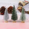 Decorative Objects Figurines 3 Pieces Christmas Tree Mini Pine Tree With Wood Base DIY Home Table Top Decor Miniatures SL 79cm 231031