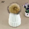 Berretti Beanie/Skull Caps JKP 2023 Style Natural Real Fur Braid Ball Hat Ragazzi e ragazze lavorati a maglia caldi cappelli in cotone per bambini all'aperto