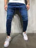 Jeans da uomo 2023 Pantaloni della tuta casual in denim da uomo europei e americani Pantaloni a corsetto sottili