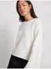 Damestrui Effen gebreide oneck-back uitgesneden truien oversized vetersluiting crop top met lange mouwen 2023 herfst sexy highstreet stoffen gebreide kleding 231031