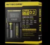 Original Nitecore D2 Charger Digicharger LCD Display Battery Intelligent 2 Dual Slots Charge for IMR 16340 18650 14500 26650 18350 Universal Li-ion Battery Vs UM2 Q2