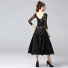 Stage Wear 2023 Ballroom Dancing Dress Black Modern Dance Competitum Kostuum Women Waltz Tango -jurken