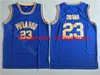 23 Barack Obama Jersey Men Basquete College Basketball Punahou Jerseys Team cor azul fora da qualidade da escola branca na venda