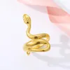 Cluster Rings Fashion Spirit Stereoscopic Snake For Women European Retro Punk Exaggerated Gothi Ring With A Halloween Jewelry