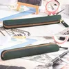 Handmade Leather Pencil Bag Vintage Retro Zipper Fountain Pen Brush For Ca Drop