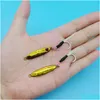 Baits & Lures Hoofish 10Pcs/Lot Mini Jig Lure With Single Hook 5.5G/35Mm 8Colors Spoon Metal Artificial Lures Microjigging Fishing Tac Dhbsw