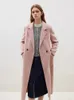 Women's Wool Blends FSLE 85.5% Wool 14.5% Camel Hair Women Front Shoulder Temperament Long Woolen Jackets Notched Collar Double-sided Woolen Coat 231031