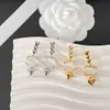 Luxury Doubel Letters Designer Dangle Stud Brand Long Earrings Retro Vintage Copper Women Crystal Ear Rings Party Jewelry Accessories