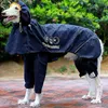 Cão vestuário produtos para animais de estimação impermeável tira split capa de chuva para roupas luxo conjunto de duas peças rega suprimentos filhote de cachorro jaqueta poncho apparels 231031