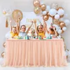 Feestdecoratie witte tafel rok tutu tulle servies doek baby shower verjaardag Halloween banket bruiloft rode plinten cover home decor