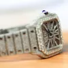 Full Diamond Anpassa VVS med GRA Certified Hip Hop Gold Case Skeleton Par Rostfritt stål Ladies S Moissanite Watch