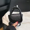 Sacos da noite Designer de moda mini ombro cor sólida preto marrom pu couro crossbody fone de ouvido batom simples pequeno armazenamento