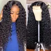 Glueless Full Lace Wig Curly Human Hair Wigs 36 Inch 13x6 HD Frontal For Women Water Wave Transparent Preplucked
