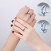 Cluster Rings 1st Cartoon Boy and Girl Graved Promise Matching Engagement Band Open justerbar för par Valentine Gift Par Ring