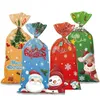 Emballage cadeau Emballage cadeau 50pcs bonbons de Noël Bgas bonhomme de neige biscuits sacs d'emballage 2023 décoration pour la maison Navidad Noel année enfants sac Drop Dhkl1