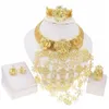 Conjunto de joias de casamento conjunto de colar Brasil brincos banhados a ouro pingente luxo Nigéria 231101