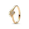 Clusterringen 2023 925 Zilveren ring Celestial Sparkling Moon Sun Originele Pandor S925 Finger Diy Women Fine Jewelry