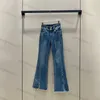 Slim Jeans Womens High Waisted Micro Stretch Fashion Bell Bottoms Casual Blue Pants