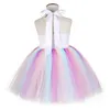 Cosplay Enfants Licorne Costume Filles Fête D'anniversaire LED Lumières Sequin Arc-En-Tutu Robe Journée Mondiale Du Livre Brillant Princesse Cosplay Costume 230331