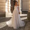 Spot z ramionowej sukni ślubnej dla panny młodej 2023 z odłączonymi rękawami Księżniczka Kobiety ślubne suknie ślubne