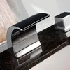 الحمام الحمام صنبور Vidric Chrome الانتهاء من سطح الحنفية مثبتة مجموعة 3 ثقوب مقابض الجافية خلاط الشلال الصنبور 85588888