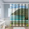 Tende da doccia Bella tenda da doccia con acqua limpida e cielo blu Tenda da bagno hippie con accessori da bagno R231101