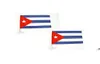 Bandiere per auto cubane da 12x18 pollici Stampa digitale Nazionale appesa 30x45 cm Tessuto in poliestere 43 cm Palo in plastica Esterno Interno EWD91568997945