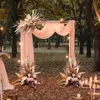 Flores secas Luxo Natural Pampas Grass Pu Fan Artificial Flower Row Wedding Arch Deco Reed Rose Pendurado Arranjo Floral Festa Prop 231101