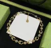 Modeblommor alfabetet chokers halsband kvinnors guld och silver lyxdesigner halsband gåva smycken hög kvalitet med låda