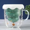 Christmas Wish cup Instagram cartoon cup with gift with cover water cup insulated double height appearance level glass sub wholesale