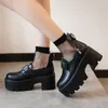 Scarpe eleganti Piattaforma di moda nera Primavera 2023 da donna Stile college giapponese Cosplay Tacchi alti 7 cm Mary Jane Top con fibbia