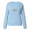 Sweats à capuche pour femmes Daisy Print Sweatshirts Femmes Harajuku Lâche Col rond Sports de plein air Survêtements Sportswear d'automne Pulls de loisirs