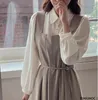 Blouses pour femmes Corée Chic Tops Blusas Japon Style Élégant 2023 Mignon Preppy Filles Bouton Rose Chemises Blanches Rétro Flhjlwoc Mode Femmes