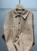 Kvinnans jackor Patads French S Family Sticked Cardigan Spring/Summer Women's Clothing French Romantic Lapel Tweed Coat 231031