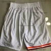 Mitchell och Ness basket shorts med fickan autentisk broderi vintage real ed dragfickor andningsbara gymträning strandbyxor