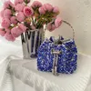 Dinner Bucket Bag Shiny Stupid Crystal Diamond Strass Handtasche Tragbare Crossbody Bag Female 230401