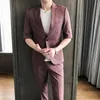 メンズスーツ2023men's Summer Suit（Blazer Western Pants）ハイエンドファッションビジネストレンドハンサムカジュアル3ピースセットM-3XL