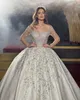 Romantic Sheer Neck Wedding Dresses Illusion Bridal Gown Custom Made Long Sleeves Lace Appliques Wedding Gowns