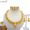 Ensembles de bijoux de mariage, collier pour femmes, dubaï, couleur or africain, boucles d'oreilles, bagues, bijoux indiens nigérians, cadeau 231101