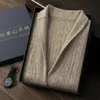 Herrjackor S-xxxl Cardigan Men's Lapel Cashmere Sweater Autumn and Winter Sticked Longee Sleeved Casual Coat 100% Cashmere Men's 231101