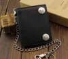 Wallets Style Biker Motorcycle Rock Thick Black Leather Wallet With Chain