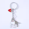 Keychains Fashion Pet Memorial Keychain Dog Pendant White Maltese Animal Bell Enamel Keyring Women Bag Jewelry Girls
